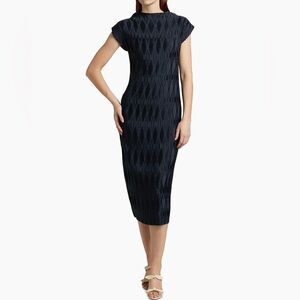 Veronica Beard Gramercy Pleated Cap-Sleeve Midi-Dress
